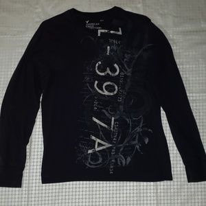 American Eagle long sleeve DK Blue T shirt Mens